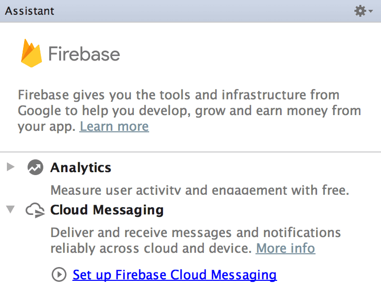 android studio firebase assistant