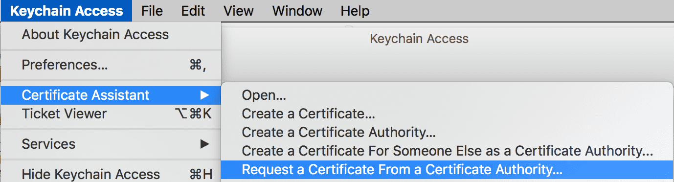 developer portal keychain access request