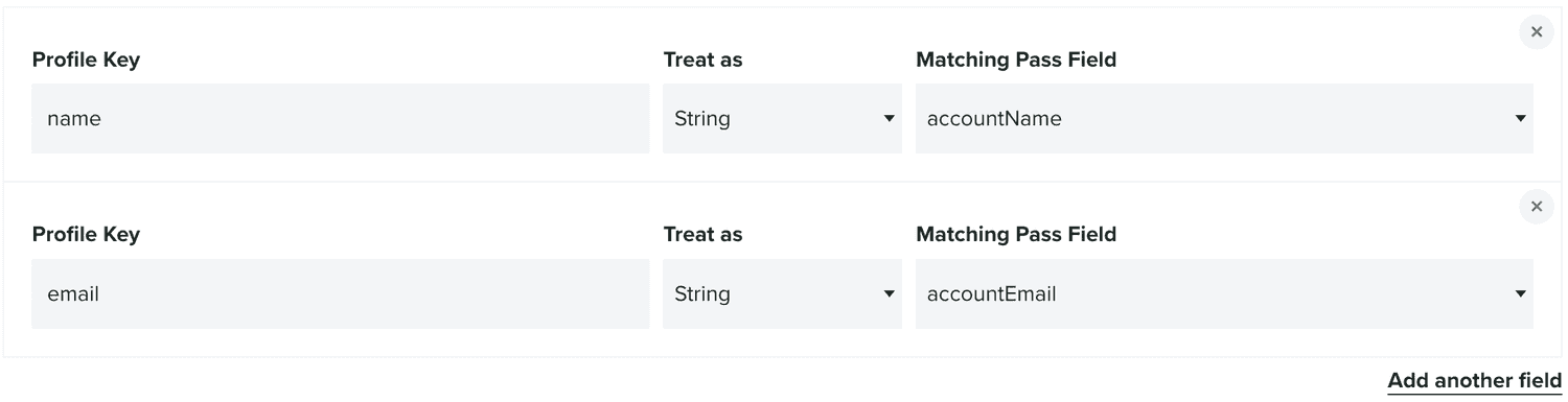 profile fields