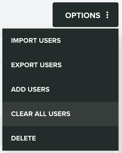 options clear