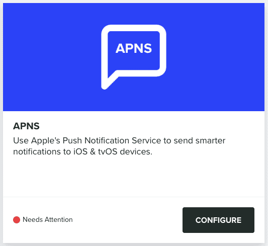 dashboard apns card