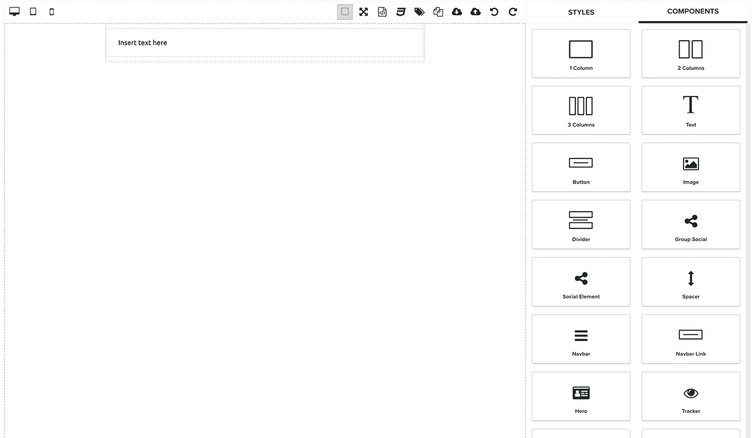 editor predefined components