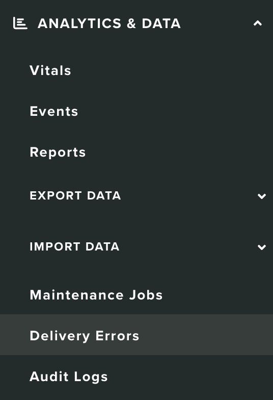 menu data