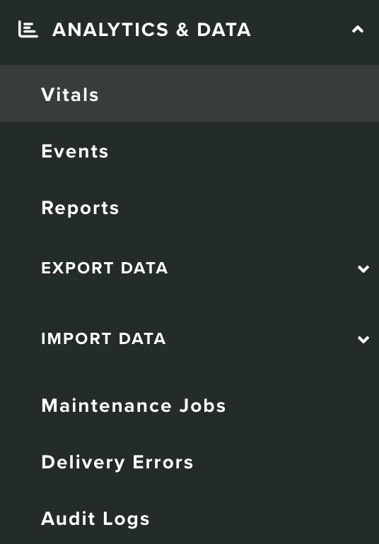 menu data