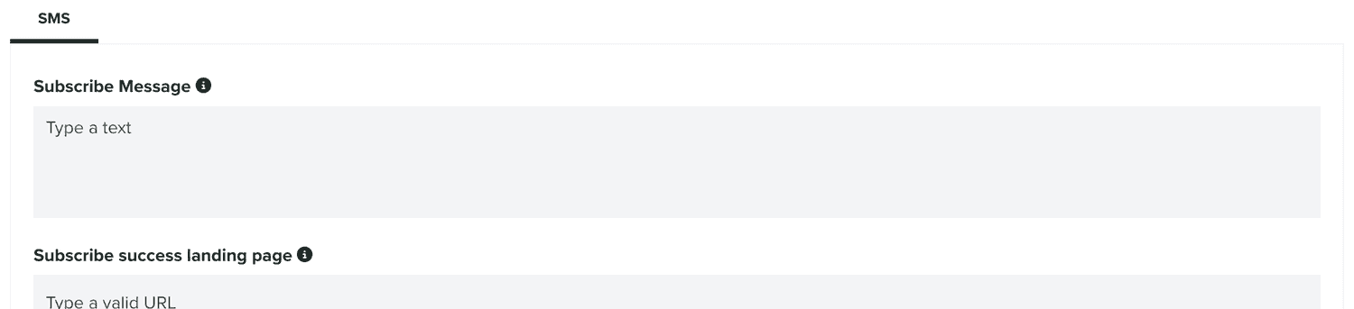 subscription sms section