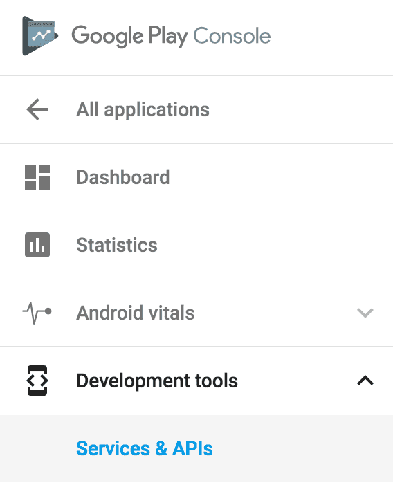 google play menu