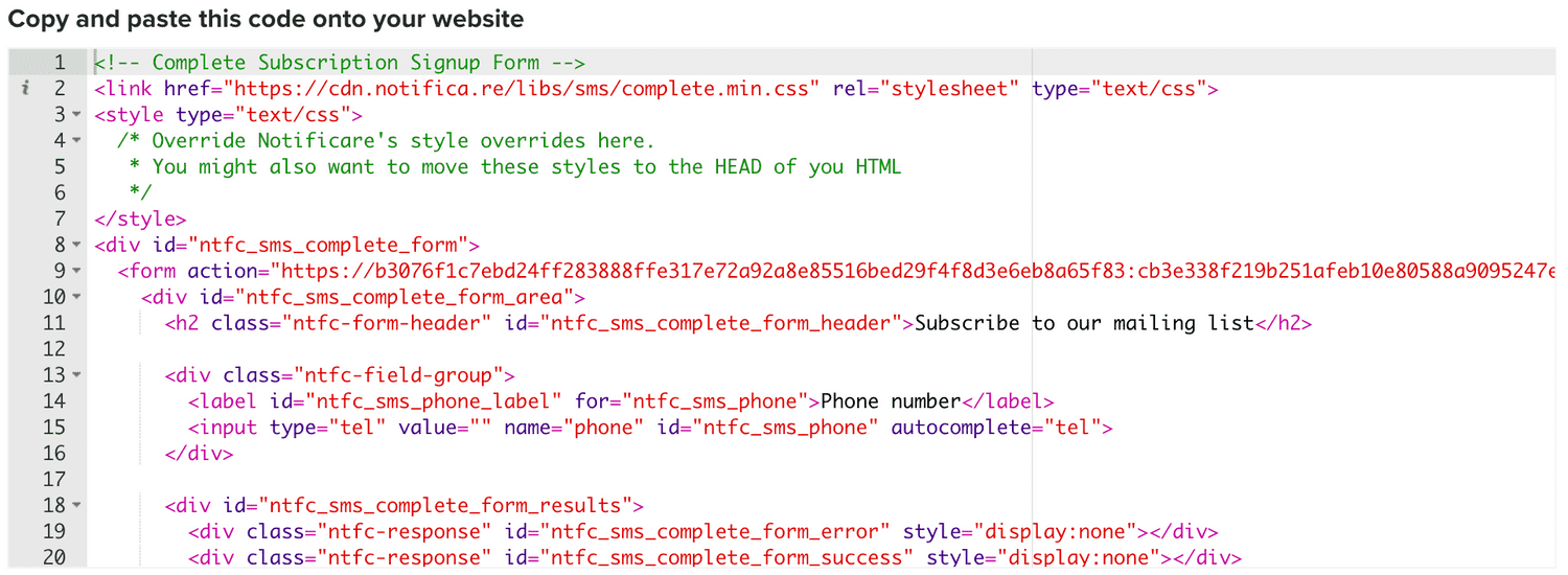 forms snippet
