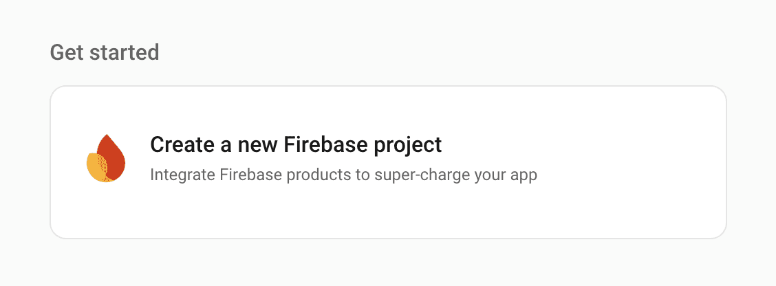 firebase create project