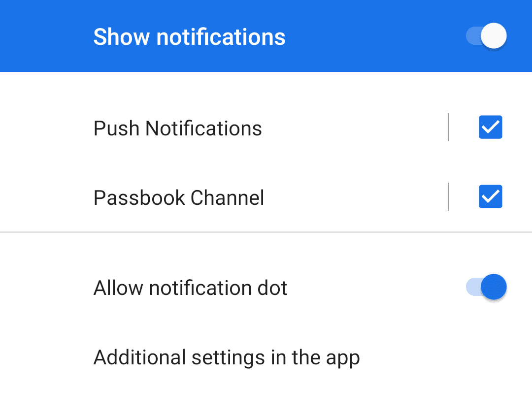 notification settings activity link