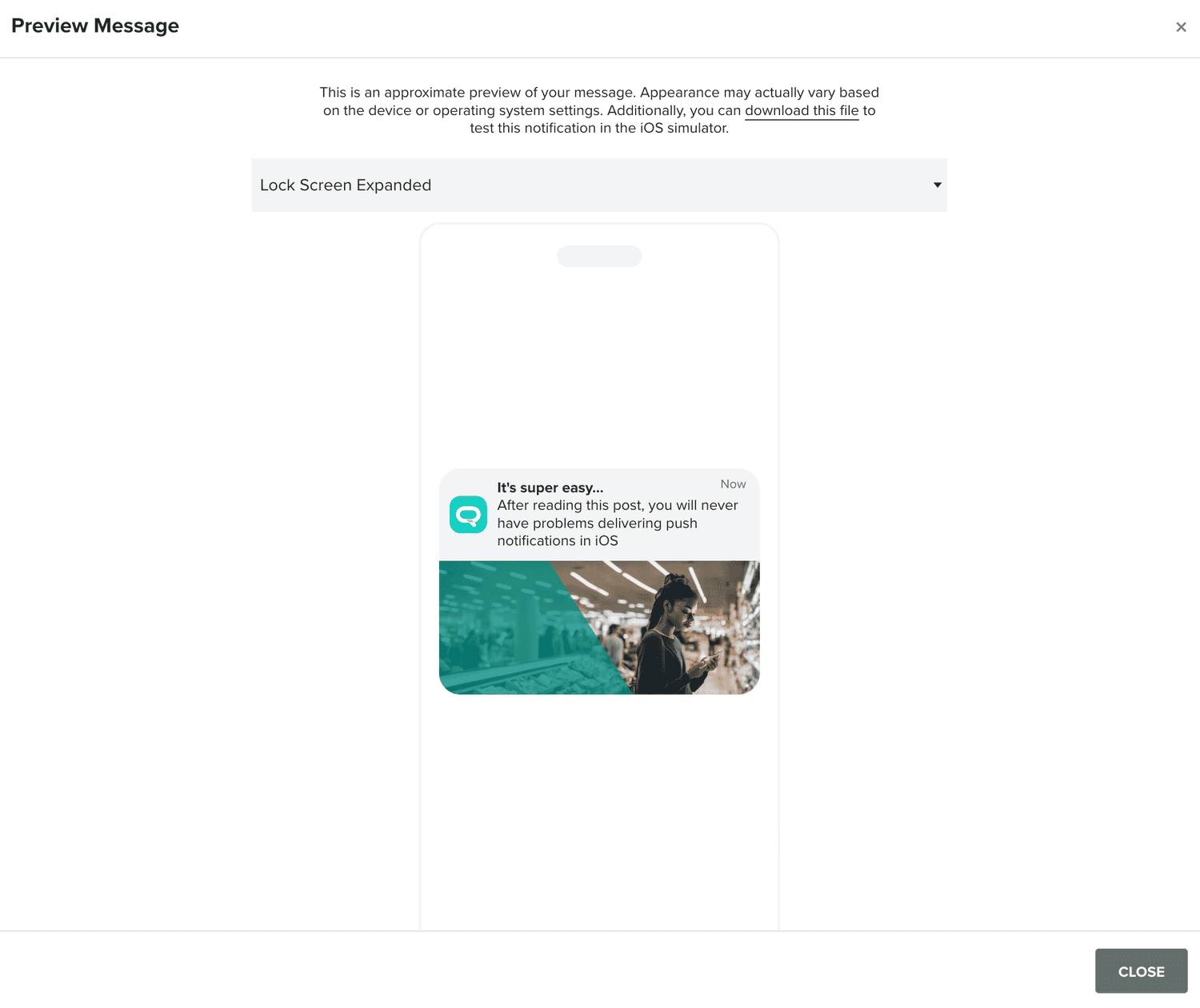 message preview