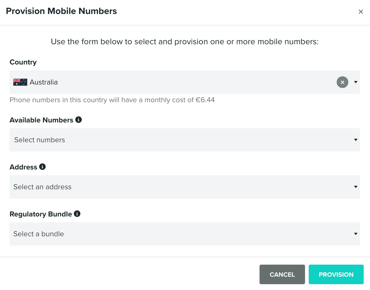 provision numbers any
