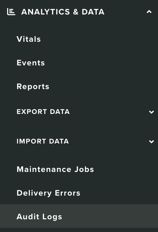 menu data