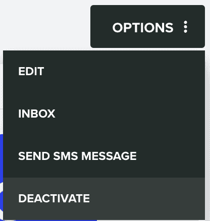 options menu deactivate