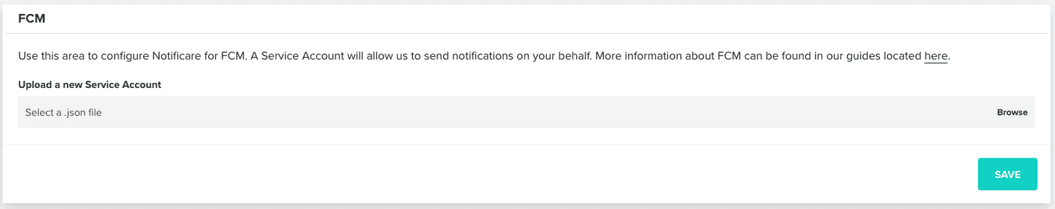 firebase dashboard upload service file