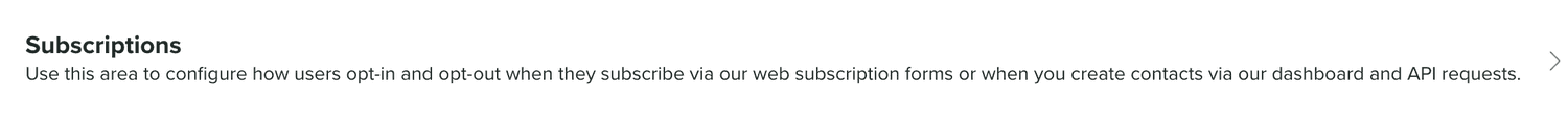 subscriptions section