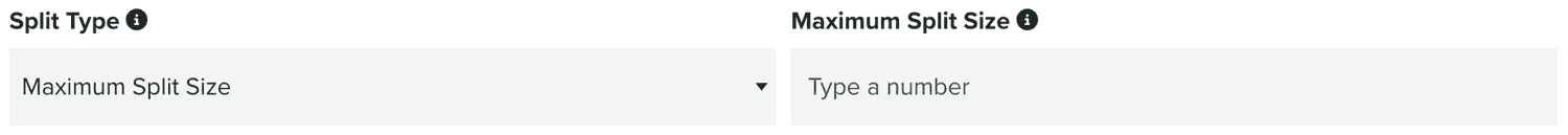 split type max split size