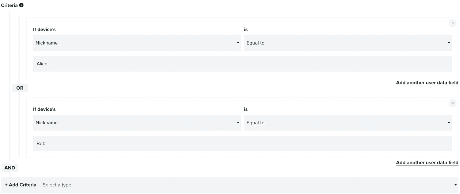 multiple user data fields sets