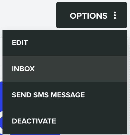 options menu inbox