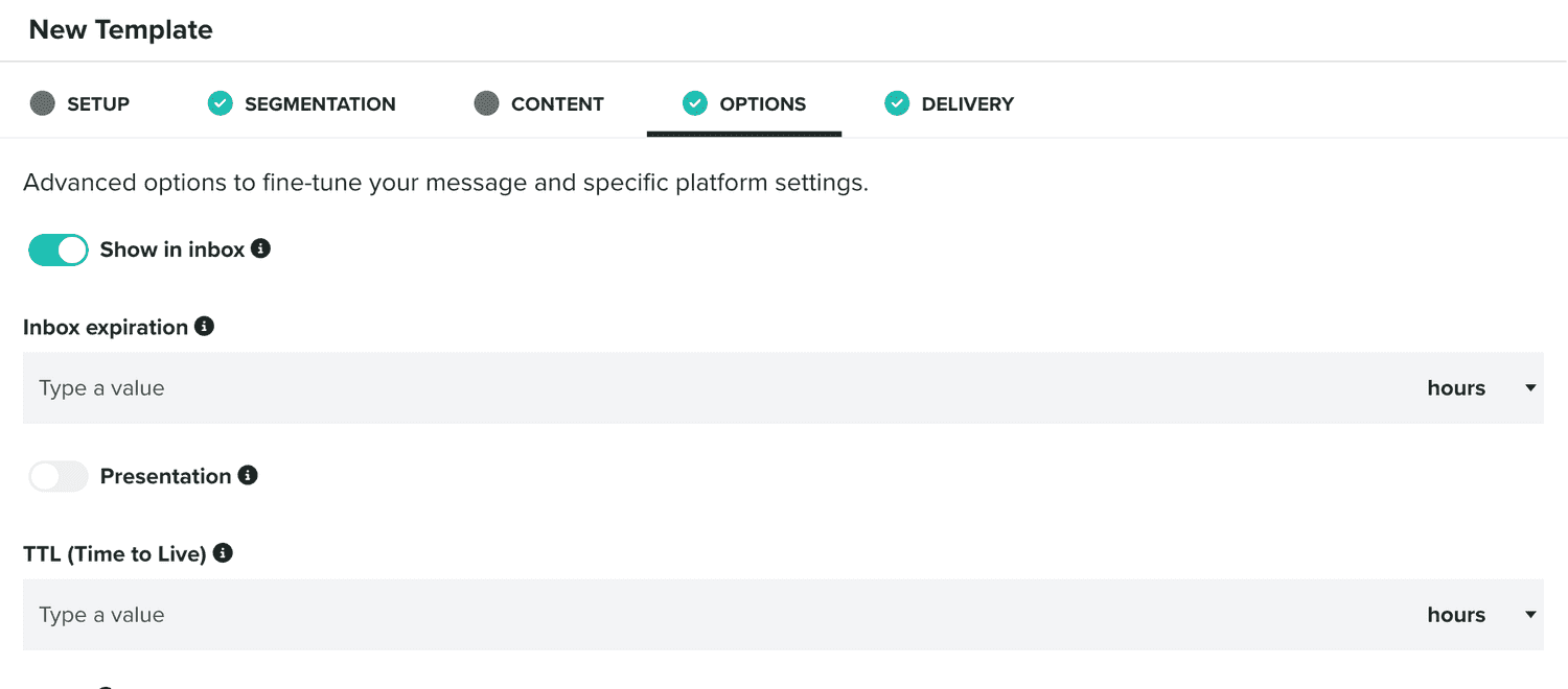 options tab