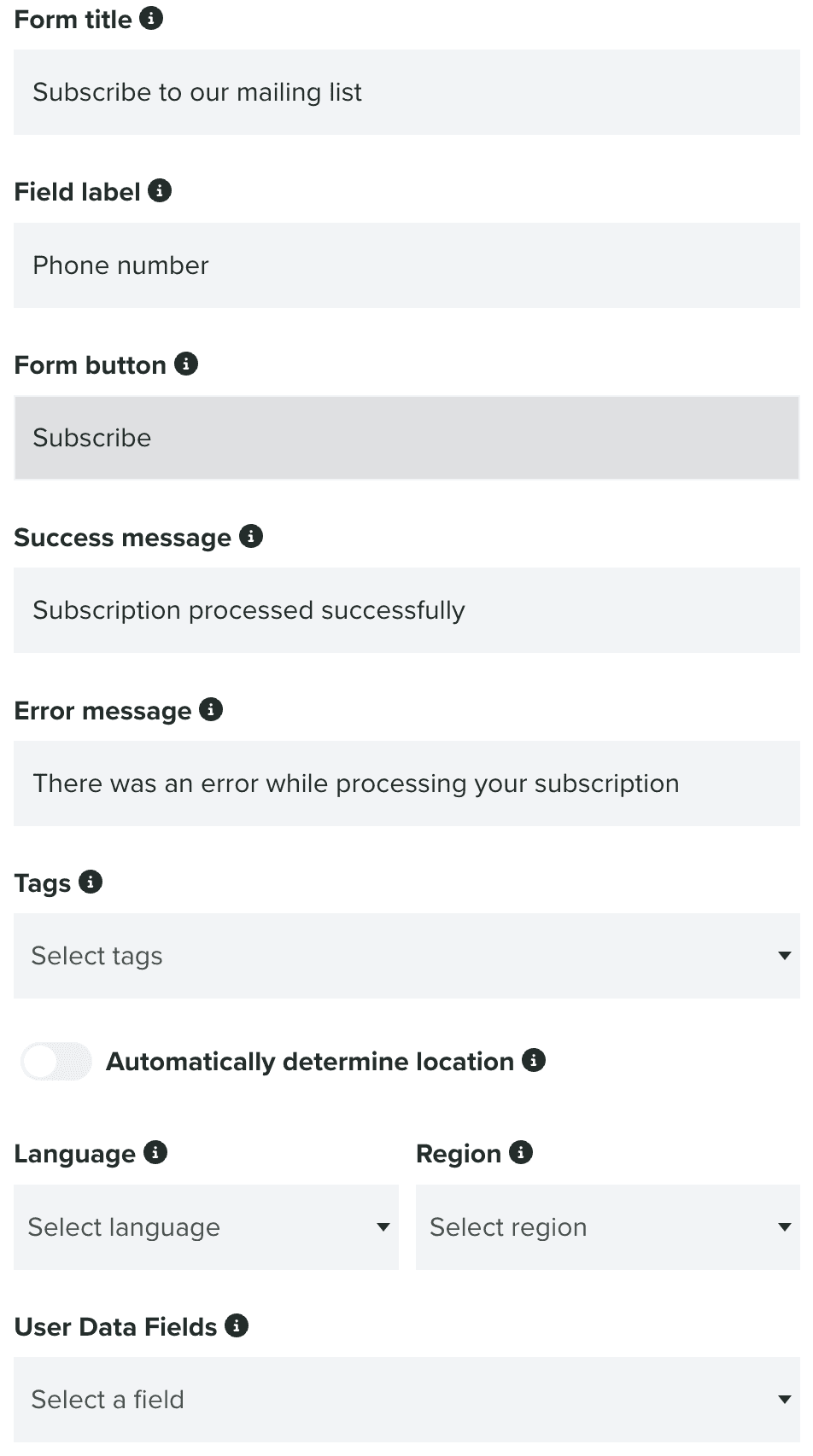 forms customize