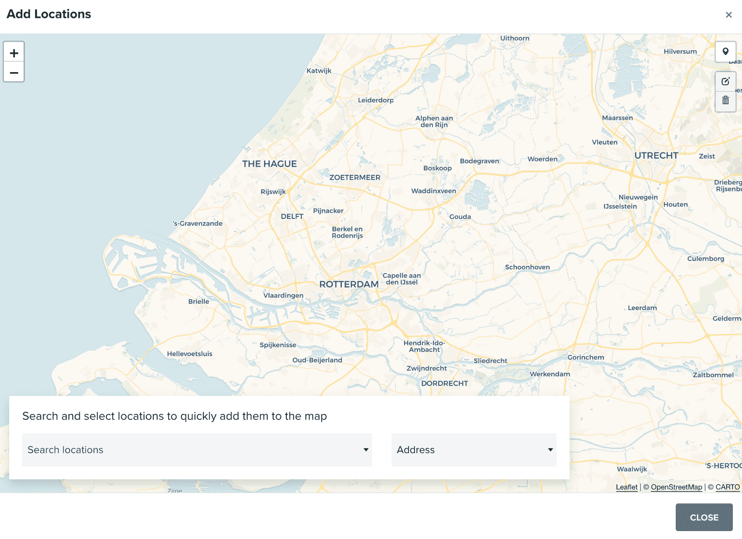 locations map window