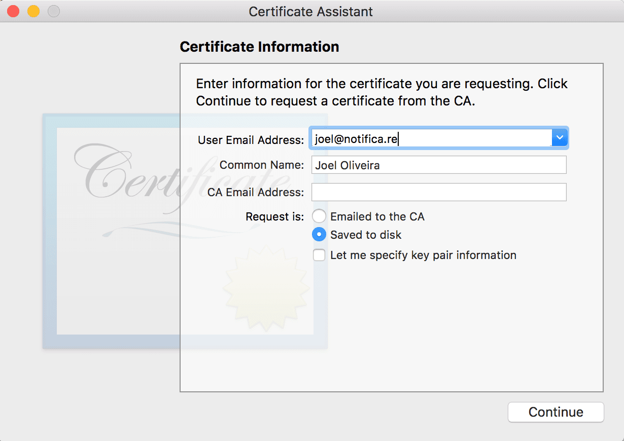 developer portal create signing certificate
