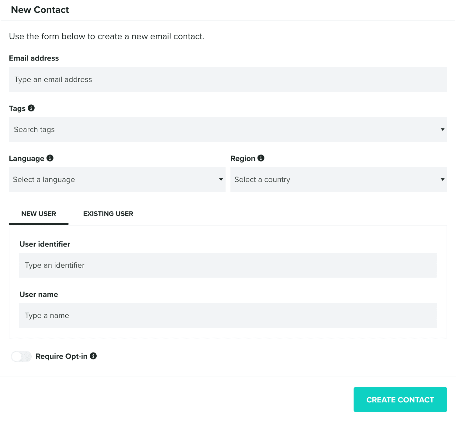 Email Contacts | Audience | Guides | Notificare Docs