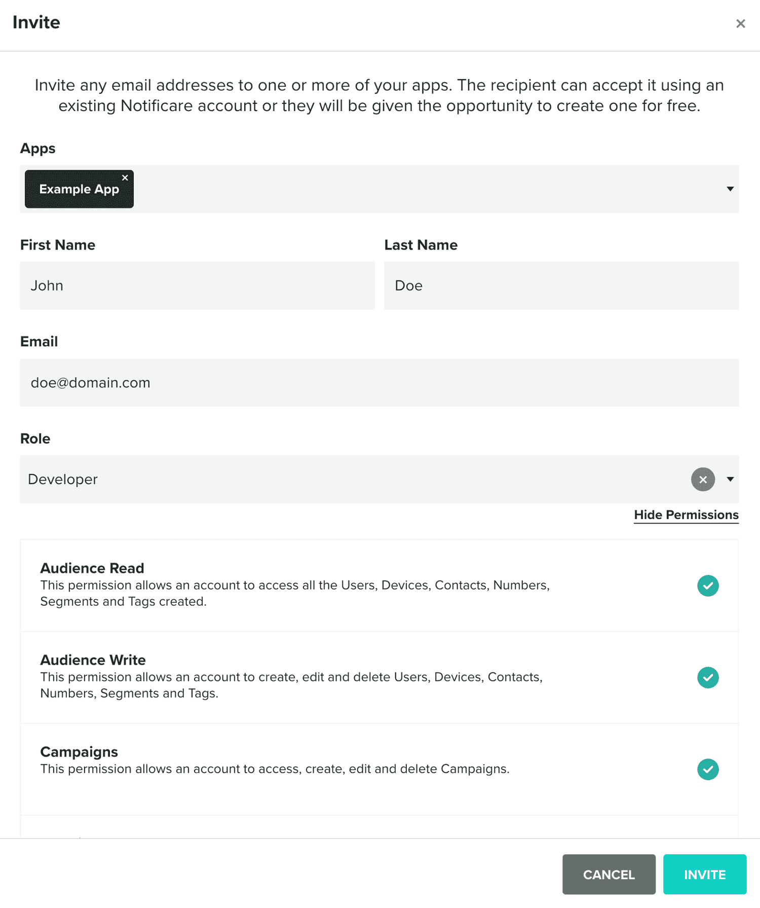 Shared Accounts | Your Account | Account | Guides | Notificare Docs