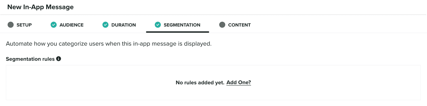 segmentation tab