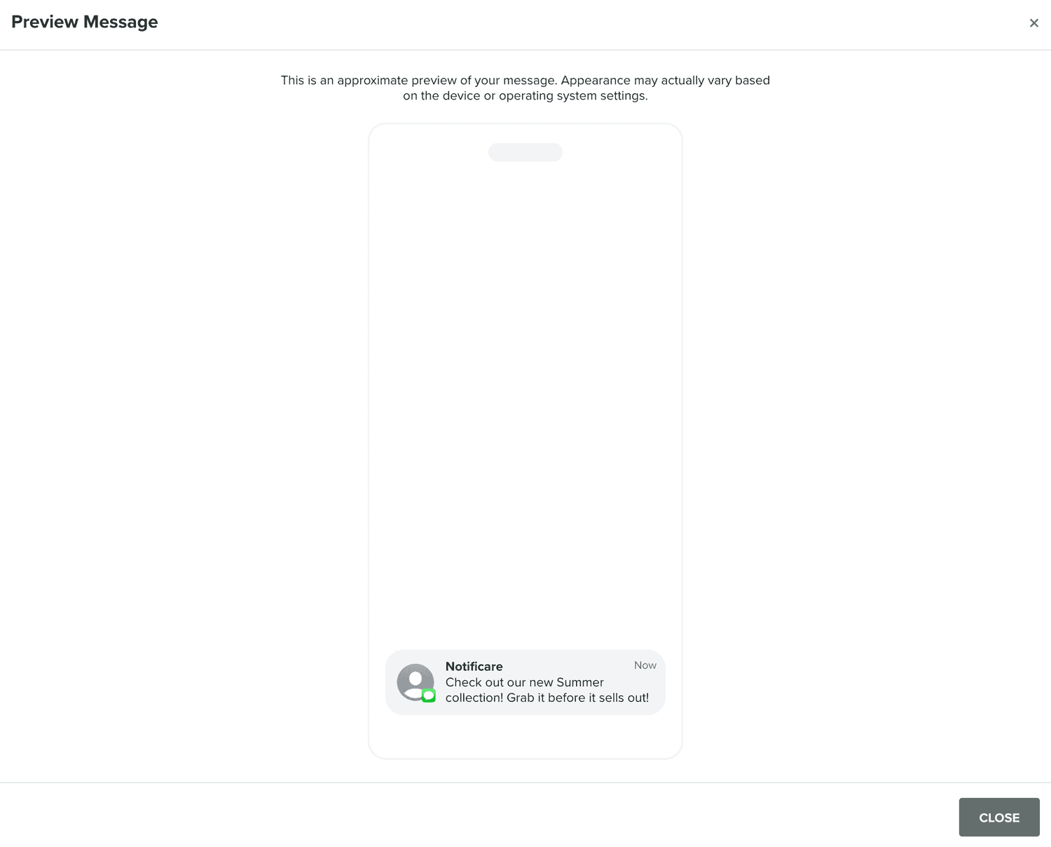 message preview