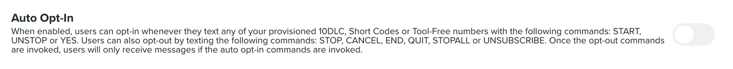 auto opt in section