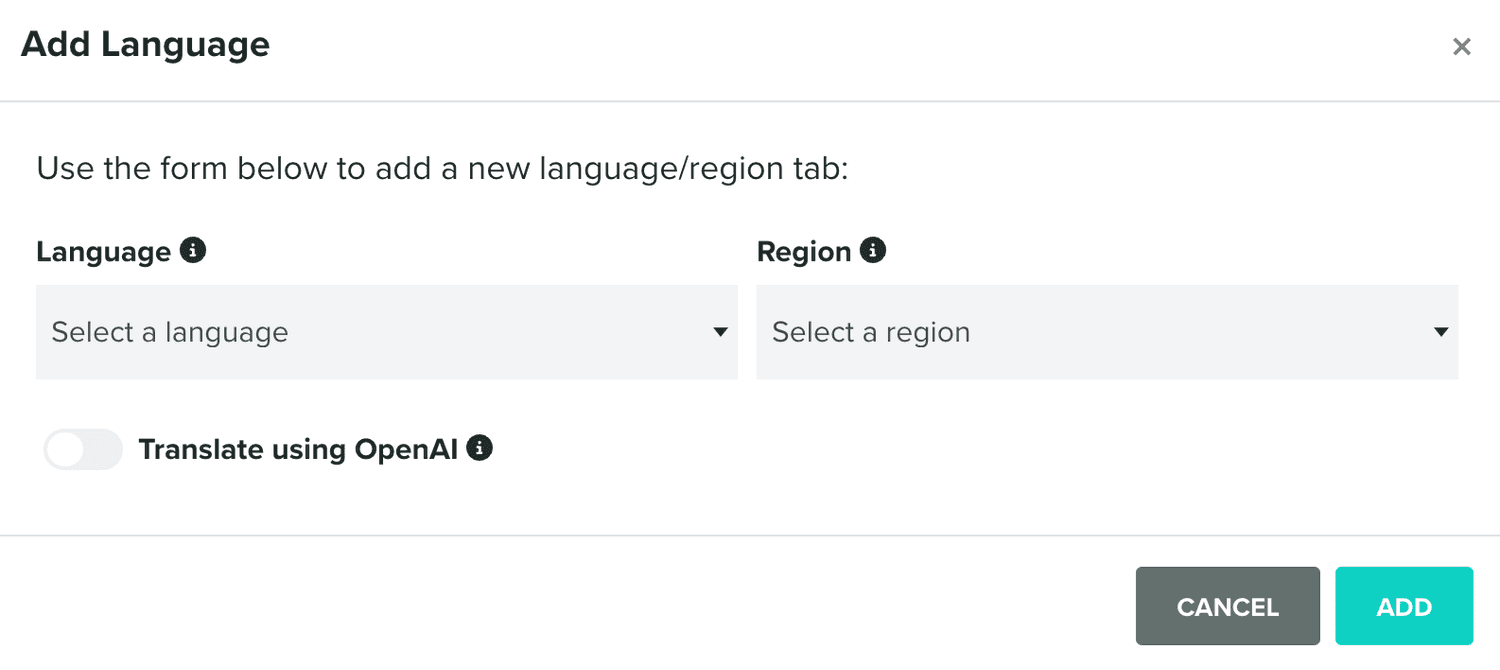 add language window