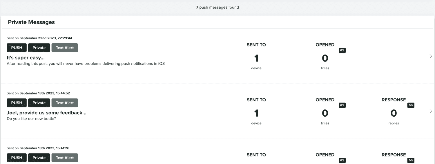 private messages