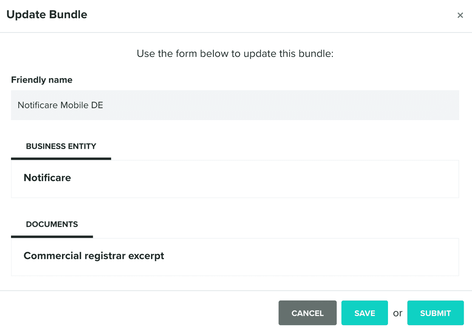 update bundle window