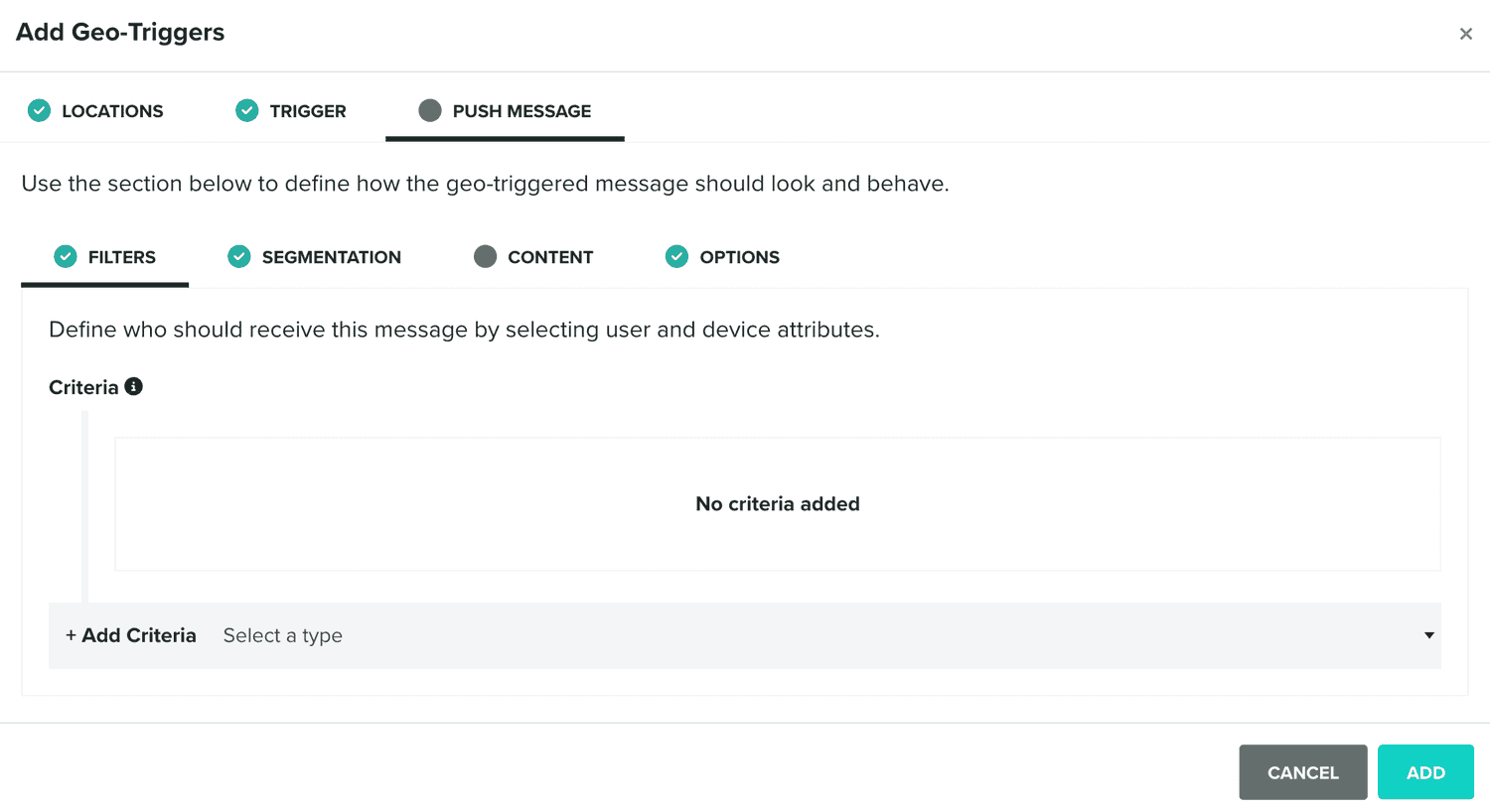 push message window