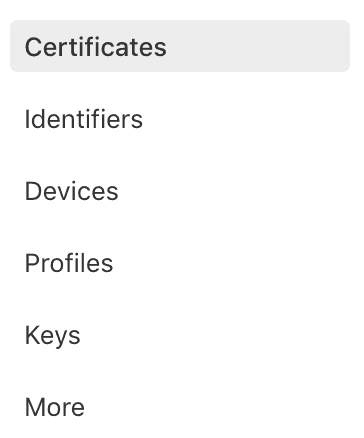 developer portal create certificate