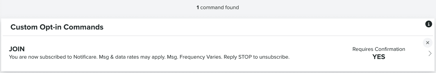 custom opt in commands list