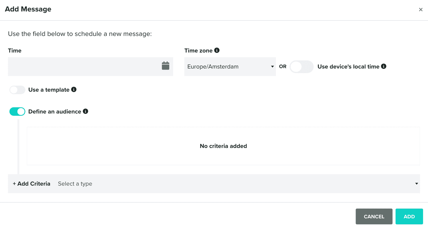 add new message window