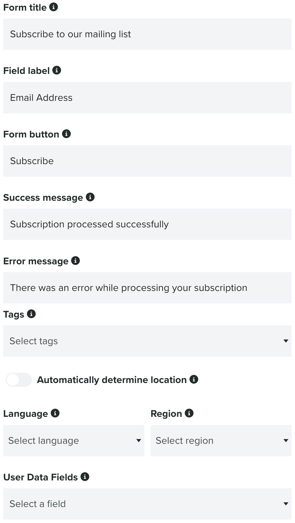 forms customize