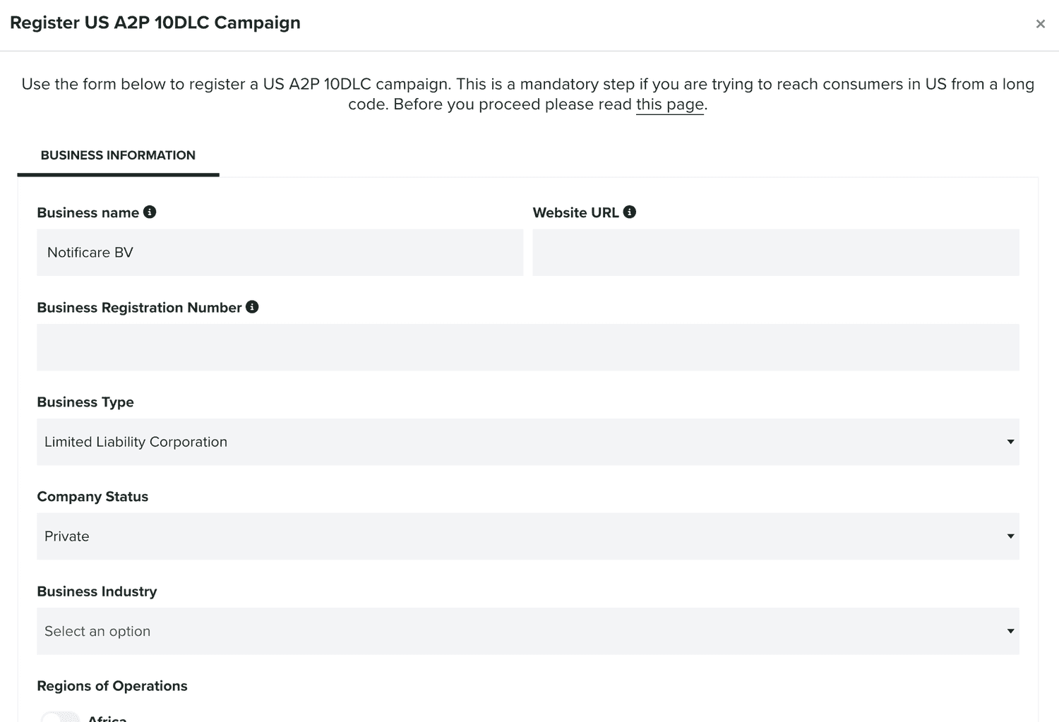 us a2p 10dlc campaign window
