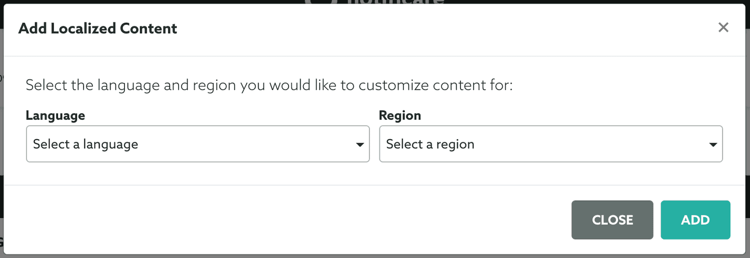 add locallized content modal